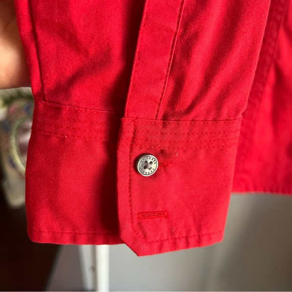 Express Women Red Button-Down Shirt "The Essentials Shirt" Long Sleeve, XS size - Picture 6 of 10